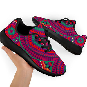 Red Tribal Ethnic Mandala Print Sport Shoes GearFrost