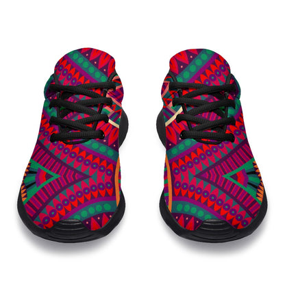 Red Tribal Ethnic Mandala Print Sport Shoes GearFrost