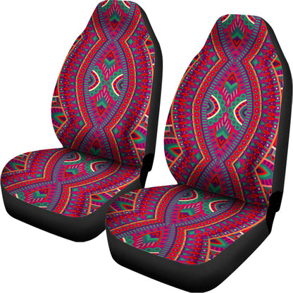 Red Tribal Ethnic Mandala Print Universal Fit Car Seat Covers
