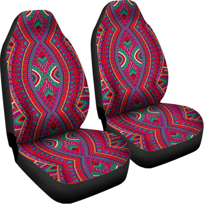 Red Tribal Ethnic Mandala Print Universal Fit Car Seat Covers