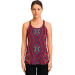 Red Tribal Ethnic Mandala Print Women's Racerback Tank Top