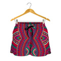 Red Tribal Ethnic Mandala Print Women's Shorts