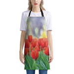 Red Tulip Print Apron