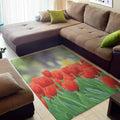 Red Tulip Print Floor Mat