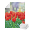 Red Tulip Print Blanket