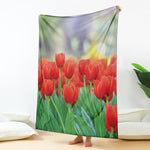 Red Tulip Print Blanket