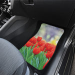Red Tulip Print Front Car Floor Mats