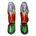 Red Tulip Print Muay Thai Shin Guards