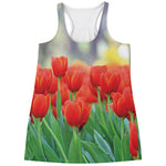Red Tulip Print Women's Racerback Tank Top