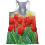 Red Tulip Print Women's Racerback Tank Top
