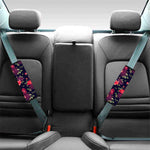 Red Violet Roses Floral Pattern Print Car Seat Belt Covers