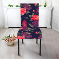 Red Violet Roses Floral Pattern Print Dining Chair Slipcover
