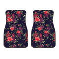 Red Violet Roses Floral Pattern Print Front Car Floor Mats