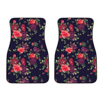 Red Violet Roses Floral Pattern Print Front Car Floor Mats