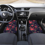 Red Violet Roses Floral Pattern Print Front Car Floor Mats