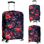 Red Violet Roses Floral Pattern Print Luggage Cover GearFrost