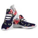Red Violet Roses Floral Pattern Print Mesh Knit Shoes GearFrost