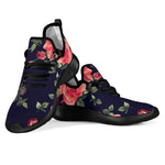 Red Violet Roses Floral Pattern Print Mesh Knit Shoes GearFrost