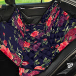 Red Violet Roses Floral Pattern Print Pet Car Back Seat Cover