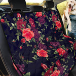 Red Violet Roses Floral Pattern Print Pet Car Back Seat Cover
