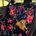 Red Violet Roses Floral Pattern Print Pet Car Back Seat Cover