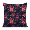 Red Violet Roses Floral Pattern Print Pillow Cover