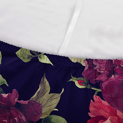 Red Violet Roses Floral Pattern Print Sofa Cover