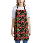 Red Watercolor Tulip Pattern Print Apron