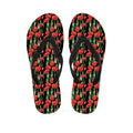 Red Watercolor Tulip Pattern Print Flip Flops
