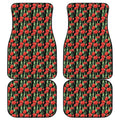Red Watercolor Tulip Pattern Print Front and Back Car Floor Mats