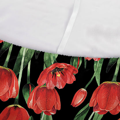 Red Watercolor Tulip Pattern Print Sofa Cover