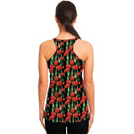 Red Watercolor Tulip Pattern Print Women's Racerback Tank Top