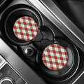 Red White And Beige Argyle Pattern Print Car Coasters