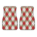 Red White And Beige Argyle Pattern Print Front Car Floor Mats
