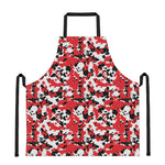 Red White And Black Digital Camo Print Apron