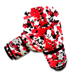 Red White And Black Digital Camo Print Boxing Gloves