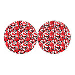 Red White And Black Digital Camo Print Car Coasters