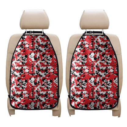 Red White And Black Digital Camo Print Car Seat Organizers