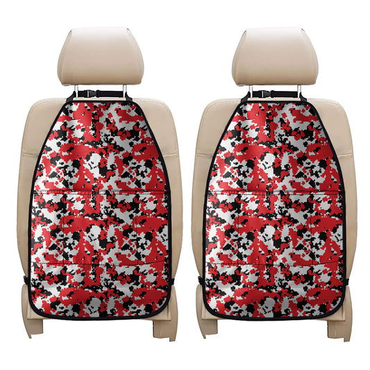 Red White And Black Digital Camo Print Car Seat Organizers