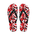 Red White And Black Digital Camo Print Flip Flops