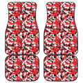 Red White And Black Digital Camo Print Front and Back Car Floor Mats