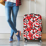 Red White And Black Digital Camo Print Luggage Cover