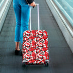 Red White And Black Digital Camo Print Luggage Cover
