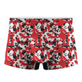 Red White And Black Digital Camo Print Men's Boxer Briefs
