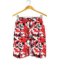 Red White And Black Digital Camo Print Men's Shorts