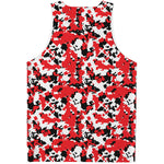 Red White And Black Digital Camo Print Men's Tank Top
