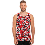 Red White And Black Digital Camo Print Men's Tank Top