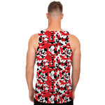 Red White And Black Digital Camo Print Men's Tank Top
