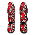 Red White And Black Digital Camo Print Muay Thai Shin Guards