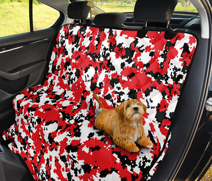 Red White And Black Digital Camo Print Pet Car Back Seat Cover
